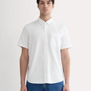 Everlane Men's Startup Short-Sleeve Shirt in White, Size Medium